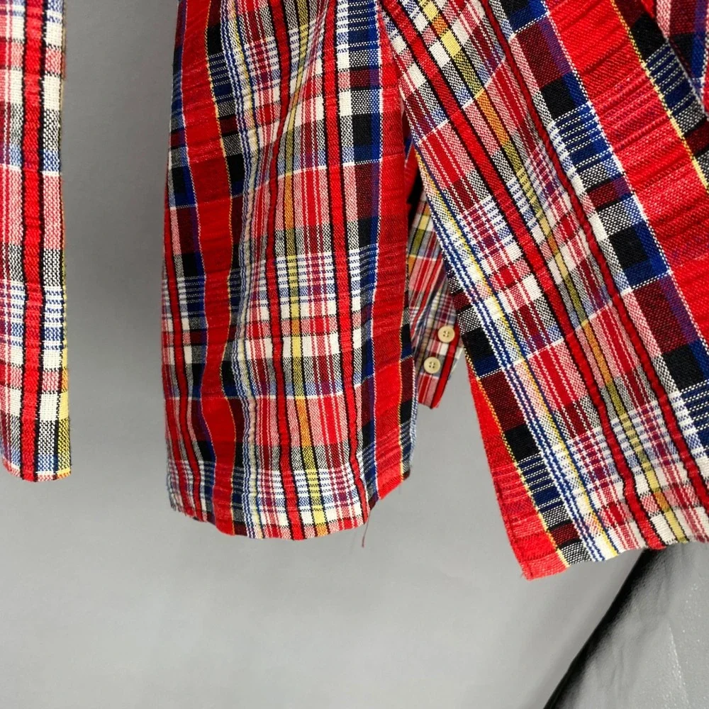 Vintage 70s Johnny Carson Red Tartan Plaid Sport Coat Blazer Mens 40R Mod